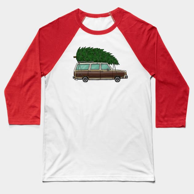 On the Way to Christmas - car only Baseball T-Shirt by mcillustrator